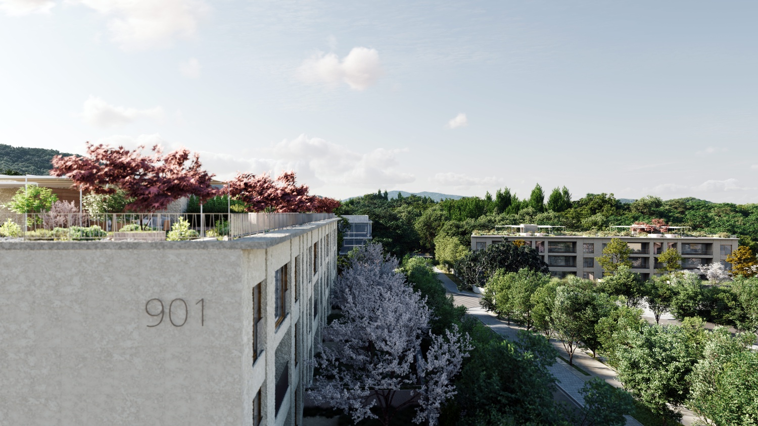 저층 주동과 세대별 루프탑 가든